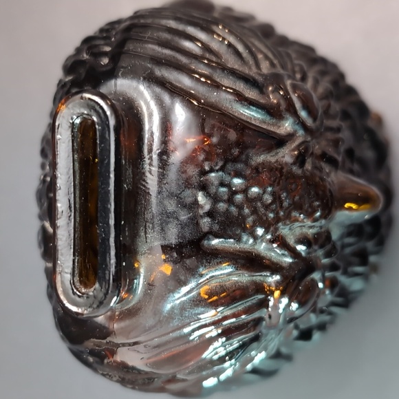 Vintage 1949s  Amber Glass Wise Old Owl Coin Bank. - Picture 5 of 8